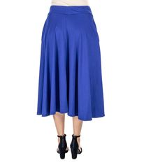 A modern yet timeless skirt that is great for year round wear. Featuring large pleats waist, a flattering wide elastic waistband, pockets on the side, and a stylish midi length. Style this midi skirts with flats for a casual on the go look or making it an evening style with heels. Made from a comfortable stretch material polyester spandex blend. Stretch Pleated Midi Skirt, Stretch Flared Skirt For Workwear, Workwear Pleated Skirt With Elastic Waistband Stretch, Solid Color Midi Skirt With Pockets, Stretch Skirt With Pleated Waist For Work, Stretch Solid Color Pleated Skirt For Work, Stretch Pleated Waist Skirt, Flared Skirt Bottoms With Pockets For Workwear, Stretch Flared Skirt With Pleated Waist