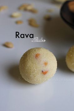 some food that is sitting on a white surface with the word ravia written below it