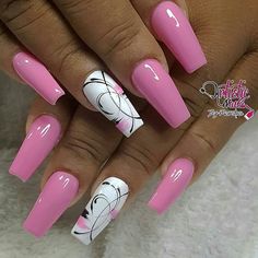 Fancy Nails Designs, Dope Nail Designs, Ugly Duckling, White Nail, Nail Designs Glitter, Pink Acrylic, Acrylic Gel, Beautiful Nail Designs