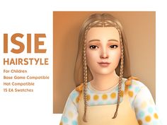 The Sims Resource - Isie Hair The Sims 4 Kids, Ocean Hair, Medieval Hairstyles, Sims 4 Children, Sims 4 Mm Cc, Sims 4 Mm, Sims 4 Toddler