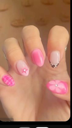 Pink Nails With Cute Design, Cute Gel X Nail Designs, First Day Of School Nails Acrylic, Preppy Nails, Gel Nails French, Beachy Nails, Hello Nails, Cute Simple Nails