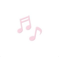 two pink musical notes on a white background