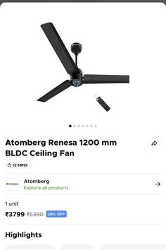 the ceiling fan is on sale for $ 3, 99 and it's not very big