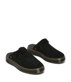 Dr. Martens Carlson Carlson Suede Mules, Suede Mules Outfit, Dr Martens Carlson, Fred Perry Amy Winehouse, Mules Outfit, Black Dr Martens, Slingback Mules, Fur Accessories, Tripp Nyc