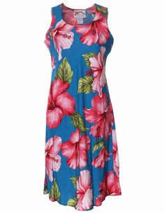 100% Rayon Fabric Sleeveless Tank Top with Round Neckline Knee Length Comfort Fit Design Slip-on Pullover Style A-Line Color: Yellow, Black, Ocean Blue Size: S - 2XL Made in Hawaii - USA Sleeveless Hibiscus Print Sundress For Beach, Sleeveless Sundress With Hibiscus Print For Beach, Sleeveless Hibiscus Print Sundress For Vacation, Sleeveless Sundress With Hibiscus Print For Vacation, Sleeveless Blue Hibiscus Print Dress, Blue Sleeveless Hibiscus Print Dress, Blue Sleeveless Dress With Hibiscus Print, Sleeveless Blue Dress With Hibiscus Print, Sleeveless Hibiscus Print Vacation Dress