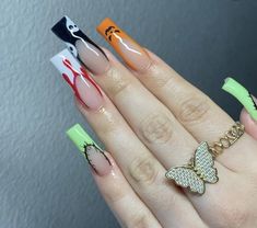 acrylic nails Spooky Sets, Wonder Nails, Nails Lips, October Nails, Dope Nail Designs