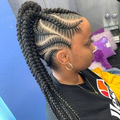 Pony Cornrow Hairstyles, Stitch Braided Ponytail, Tan Skin Blonde Hair, Big Braids, Small Braids, Braided Ponytail Hairstyles, Cool Braid Hairstyles