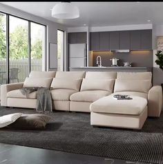 Modular L Shaped Sectional Living Room Sofa Set,Convertible Sofa Couch with Reversible Chaise for Living Room,Beige