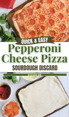 an image of pepperoni cheese pizza with sourdough discard