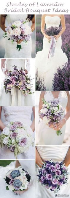 a collage of photos showing different types of wedding bouquets and their names on them