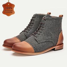 Category:Boots; Upper Materials:Leather,Fabric; Lining Materials:Cowhide; Gender:Men's; Toe Shape:Round Toe; Outsole Materials:Rubber; Closure Type:Lace-up; Function:Comfortable,Slip Resistant; Listing Date:08/09/2024; Foot Length:null; Foot Width:null Mens Boots Online, Womens Basic Tops, Mens Outdoor Jackets, Denim Shirt Men, Men’s Boots, Linen Shirt Men, Tuxedo For Men, Mens Shoes Boots, Lace Up Ankle Boots