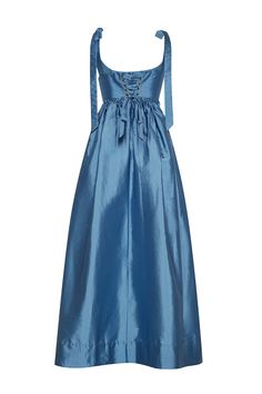 The Marie Dress in Azure Blue | Over The Moon Vintage Blue A-line Dress, Blue Silk Lined Dress, Blue A-line Tulle Dress, Luxury Blue Romantic Corset Dress, Luxury Vintage Blue Maxi Dress, Bright Color Dresses, Color Dresses