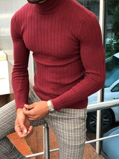 Engineer Clothes, Stil Masculin, Color Clothes, Slim Fit Sweater, Stylish Men Casual, Fitted Turtleneck, Turtle Neck Sweater, Mens Fashion Casual Outfits, Stylish Mens Outfits