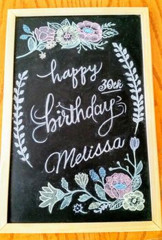 a chalkboard with the words happy birthday mesia written on it