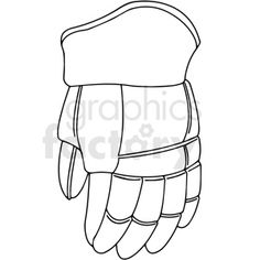 an outline drawing of a glove