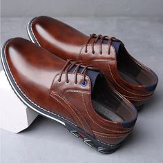 Brand New Size 9 Genuine Leather, Slip Resistant Orthopedic Shoes Orthopedic Dress Shoes, Casual Leather Shoes, Orthopedic Shoes, Leather Oxford Shoes, Leather Dress Shoes, Retro Men, Dress Shoe