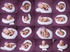 multiple pictures of babys in different stages of birth, including the infant's head and body