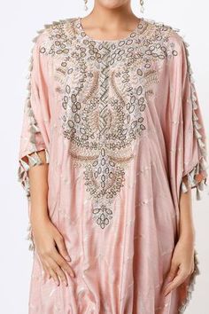 Shop for Payal Singhal Pink Banarasi Silk Kaftan And Jogger Pant Set for Women Online at Aza Fashions Payal Singhal, Kaftan Top, Silk Kaftan, Zig Zag Pattern, Chevron Pattern, Pant Set, Set For Women, Rose Pink, Aza Fashion