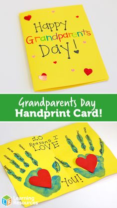 grandparents day handprint card for kids to make