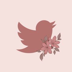 a pink bird with flowers on it's back