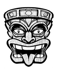 an image of a tiki mask drawn on the app store's facebook page