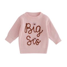 PRICES MAY VARY. Material: Toddler baby sweater, toddler girl sweaters, infant boy sweaters are made of quality cotton blend material, soft and comfortable, loose and warm, no harm to baby delicate skin, suitable for baby in fall/autumn and winter. Design: Sweater for girls, sweater for boys, fashion and cute kids girl casual sweater, long sleeve, round neck, casual loose pullovers. Baby knit sweater, baby girl sweater, baby boy sweater, baby long sleeve tops. Your little one will receive many c Big Sister Little Sister, Sister Outfits, Cool Baby, Toddler Fall, Lil Sis, Embroidery Sweater, Matching Sweaters, Big Sis