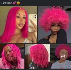 Pink Hair Black Women Natural 4c, Colored Hair Black Women, Hair Stripes, Parting Hair, Dyed Curly Hair, Hair Black Women, Cute Hair Colors