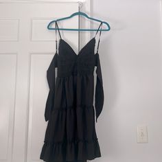 The Dress Is Brand New And Has Never Been Worn. It Is A Size Small And Is From The Store “The Girlfriend Company”. The Dress Is Very Comfortable And Perfect For Summer. Black Mini Dress With Tie Straps For Spring, Sleeveless Black Dress For Brunch, Sleeveless Black Dresses For Brunch, Black Dress With Tie Straps For Night Out, Black Party Dress With Tie Straps, Black Mini Dress With Tie Straps For Day Out, Casual Black Mini Dress With Tie Straps, Ruffle Summer Dress, Black Ruched Dress