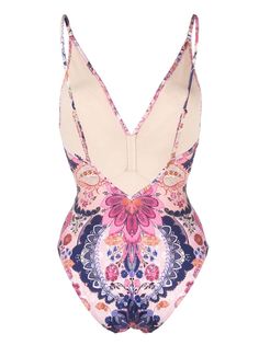 floral V-neck swimsuit from ZIMMERMANN featuring multicolour, stretch-design, all-over floral print, V-neck, V-back and adjustable spaghetti straps. Be mindful to try on swimwear over your own garments.. Size Info NUMERIC ITALIAN Color Detail Blue Made In Repubblica Popolare Cinese Material Outer: Polyamide 80%, Elastane 20% Lining: Polyamide 92%, Elastane 8% Season One Spring-Summer Season Two Spring-Summer Product sea clothing Brand Zimmermann Size And Fit This piece fits true to size. We reco Sea Clothes, Trench Jacket, Crossbody Tote Bag, Moon Boots, Blazer With Jeans, Crossbody Tote, Roberto Cavalli, Victoria Beckham, Men Necklace