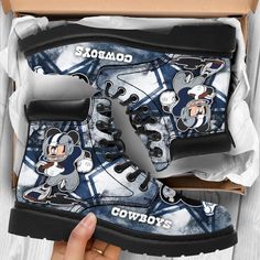 Dallas Cowboys Boots - Premium Shoes/ Premium Leather Boots - Gift For Sports Lovers 030 Dallas Cowboys Boots, Cowboys Boots, Custom Boots, Sports Lover, Vegan Shoes, Dinosaur Print, Sports Shoes, Dallas Cowboys, Converse High Top Sneaker