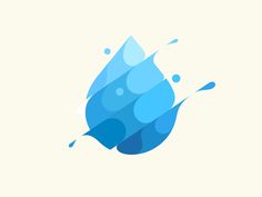 a blue water drop logo on a white background