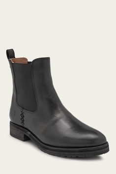 Buy the Melissa Double Sole Chelsea Boot and more leather shoes, bags, and accessories, all made with quality leathers and materials by The Frye Company. The Frye Company, Frye Boots, Pull On Boots, Chelsea Boot, Shoes Booties, Womens Boots Ankle, Short Boots, Shoe Collection, Black Grey