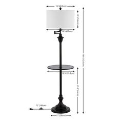 the measurements for a lamp stand