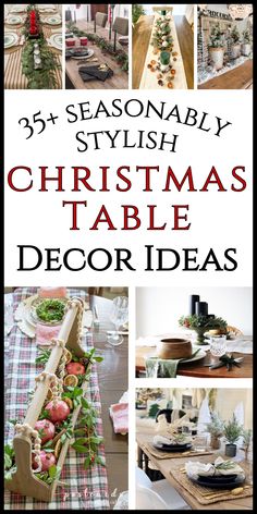 christmas table decor ideas with text overlay