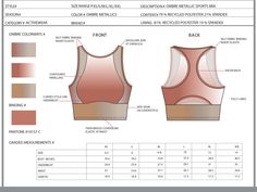 the back and side view of a women's bra with measurements for each bra