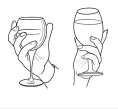 two hands holding wine glasses in one hand