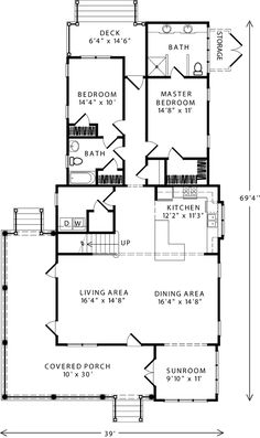 the floor plan for a two story house