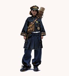 ArtStation - Postgirl Steampunk Character, The Art Showcase, Character Qualities, Art Showcase, Drip Design, People Clothes, Cool Cartoons