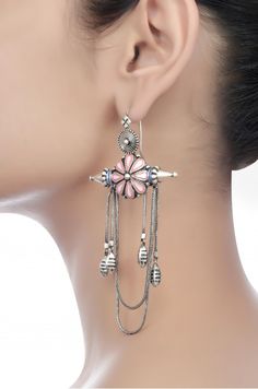 Sighhh! Need this loveliness! / Amrapali Hanging Tassels, Handcrafted Silver Jewelry, Kay Jewelry, Silver Jewellery Indian, Silver Jewelry Earrings, Silver Jewelry Design, Fancy Jewellery, Silver Jewelry Fashion