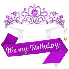 PRICES MAY VARY. Darling for Birthday Party: Get ready to your birthday party and make a wonderful memory on your special day. Being the center of attention on your special day when you wear this crystal birthday crown and sash, and it will looks amazing on your any outfits. Sturdy and Comfortable Birthday Crown Set: The elegant birthday crown is made of premium alloy and rhinestone with shining and glittering design which is comfortable to wear and could tretched according to your head shape. E Birthday Girl Crown, Crystal Birthday, Crown Birthday, Birthday Tiara, Birthday Sash, Birthday Accessories, Crown For Women, Birthday Headband, Girls Crown