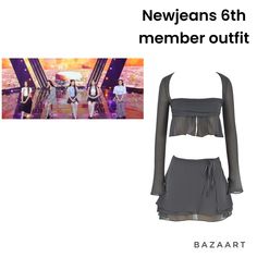 an advertisement for bazzaart's 6th member, featuring two pieces of clothing