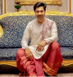 Bengali Men Wedding Outfit, Dhuti Panjabi For Wedding, Groom Bengali Wedding Outfits, Panjabi For Men Bengali