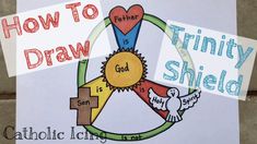 a poster with the words how to draw and an image of a cross on it