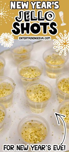 New Year's Jello Shots | Cocktails Prosecco Jello Shots, Fancy Jello Shots, Fancy Jello, Champagne Jello Shots Recipe