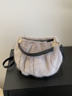 BagForLove - Chic Fluffy Ruched Handbag - Minimalist Design – shopbagforlove Ruched Bag, Bag Bag, Beautiful Bags, Top Handle, Minimalist Design, 4 Inch, Gray Color, Satchel, Bag Lady