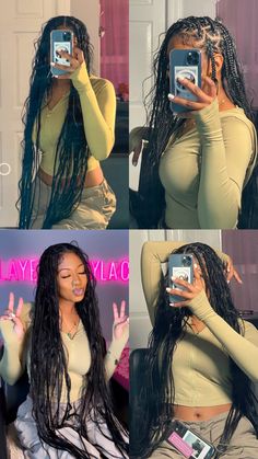 𝐜𝐢𝐚𝐧𝐬𝐰𝐫𝐥𝐝 Cute Braids Styles For Black Women, Cute Hairstyles For Black Women 2023, Braiding Hairstyle Ideas For Black Women, Finger Coils Hairstyle, Medium Knotless Braids With Designs, January Hairstyles For Black Women, Jt Braids, Outfit Ideas Ytk, Knotless Box Braids With Feed Ins