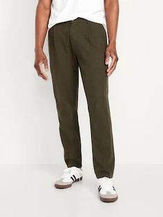 Men's 60% Off Summer Steals | Old Navy Fall Pleated High-waisted Pants, Work Pants With Belt Loops And Tapered Leg, Loosely Fitted Tapered Leg Work Pants With Belt Loops, Casual High Waist Work Pants With Welt Pockets, Tapered Leg Bottoms With Belt Loops And Relaxed Fit, High Waist Casual Chinos For Work, Casual Trousers Dress Pants With Belt Loops, Casual Summer Pleated Pants, High Waist Pleated Relaxed Fit Pants