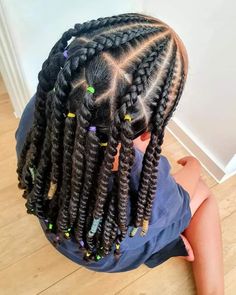 Twist With Color, Front Cornrows, Black Kids Braids Hairstyles, Girl Hair Dos, Kid Braid Styles, Two Strand Twists