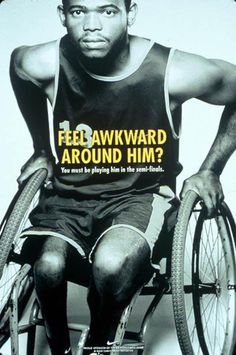 Public Awareness Poster, Awareness Campaign Posters, Wheelchair Basketball Photography, Mobility Aid Memes, Nike Ad, Social Campaign, Special Olympics