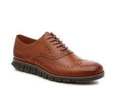 Cole Haan-ZeroGrand Wingtip Oxford The ZeroGrand wingtip oxford from Cole Haan flaunts the perfect balance of tailored and casual style. Featuring a sporty EVA midsole with Grand.øs technology, this lace-up can be dressed up or down for any outfit. Cole Haan Zerogrand, Wingtip Oxford, Cole Haan Zerogrand Oxford, Cole Haan, Look Book, Derby, Casual Style, Dress Shoes Men, Oxford Shoes